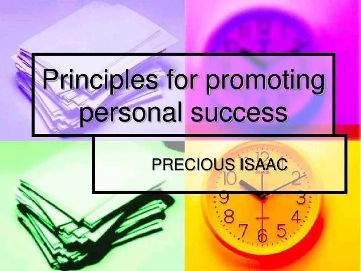 principles for promoting personal success