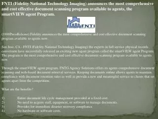 fnti (fidelity national technology imaging) announces the mo