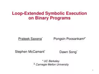 Loop-Extended Symbolic Execution on Binary Programs