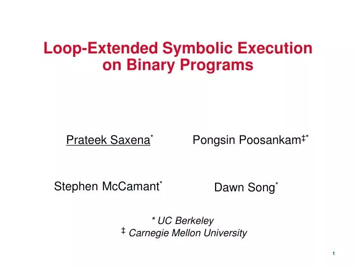 loop extended symbolic execution on binary programs