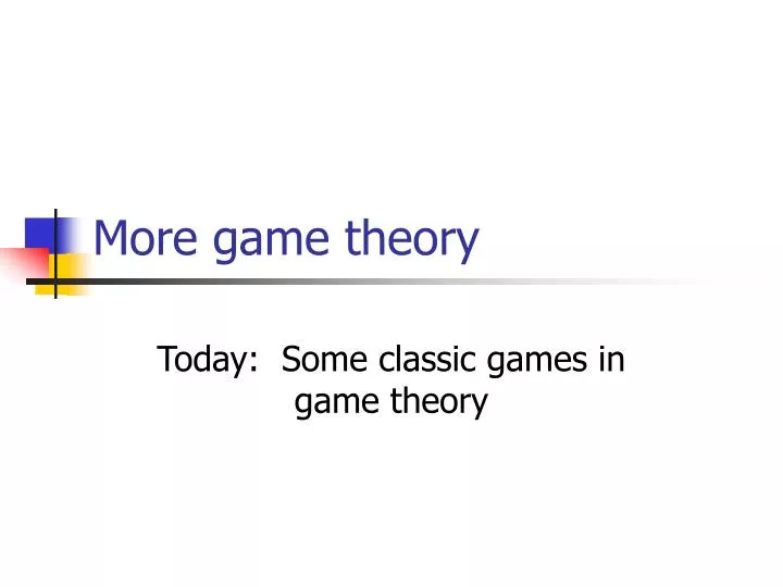 more game theory