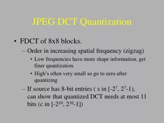 JPEG DCT Quantization