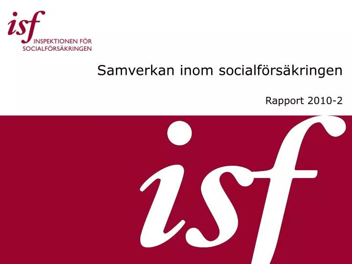 samverkan inom socialf rs kringen rapport 2010 2