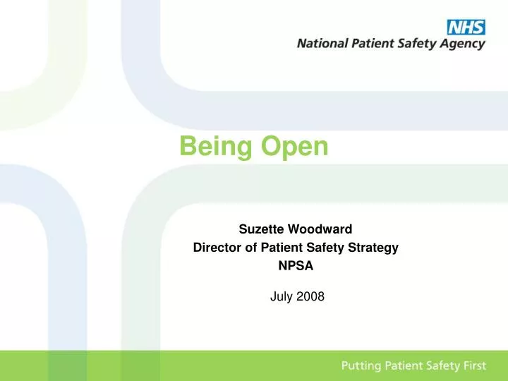 suzette woodward director of patient safety strategy npsa july 2008