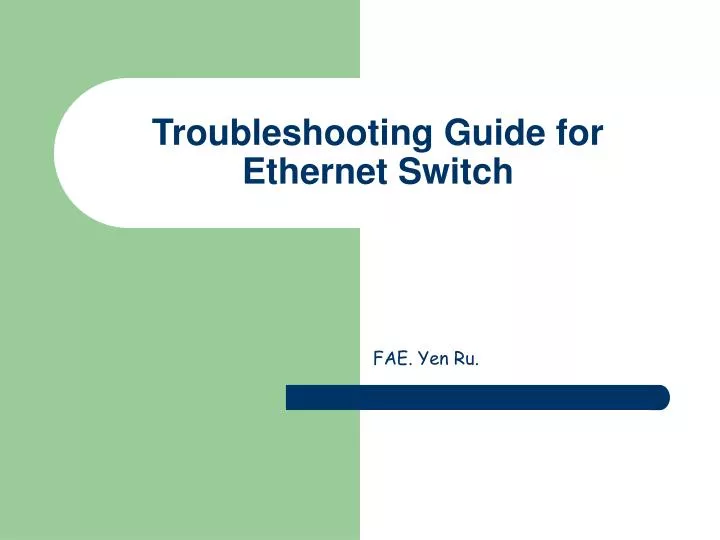 troubleshooting guide for ethernet switch