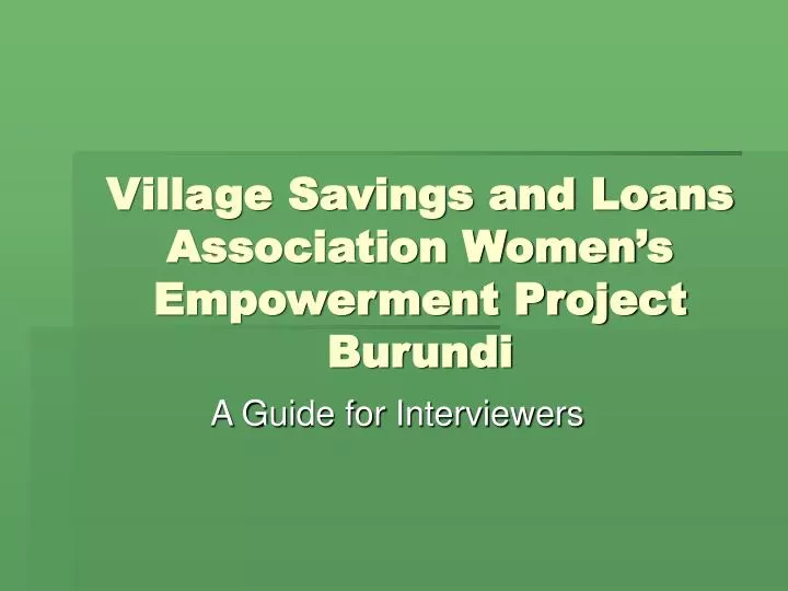 village savings and loans association women s empowerment project burundi