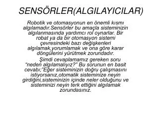 sens rler algilayicilar
