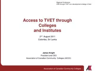 Access to TVET through Colleges and Institutes