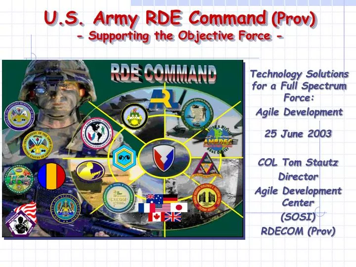 u s army rde command prov supporting the objective force