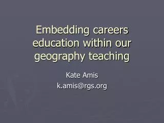 Embedding careers education within our geography teaching