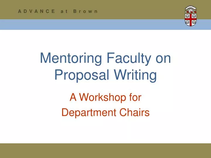 mentoring faculty on proposal writing
