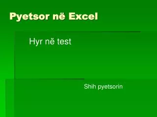 pyetsor n excel