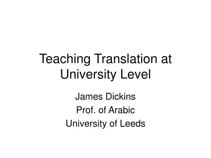 teaching translation at university level