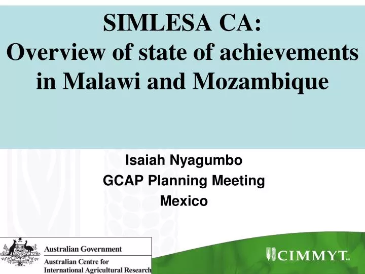 simlesa ca overview of state of achievements in malawi and mozambique
