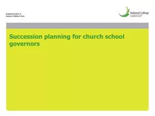 Succession planning for church school governors