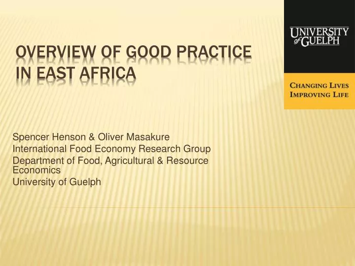 overview of good practice in east africa