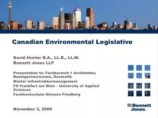 Canadian Environmental Legislative  