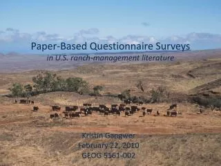 Paper-Based Questionnaire Surveys in U.S. ranch-management literature