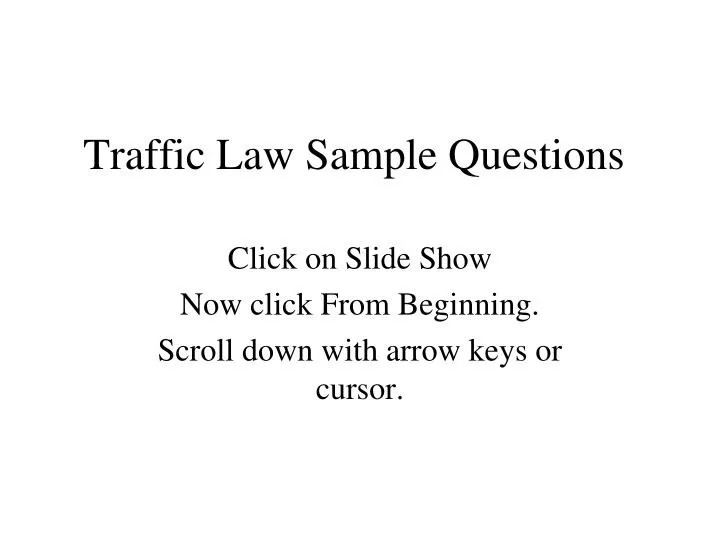 traffic law sample questions