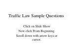 Traffic Law Sample Questions - slide 1