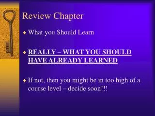 Review Chapter