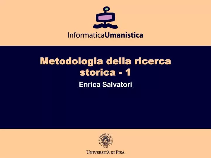 metodologia della ricerca storica 1