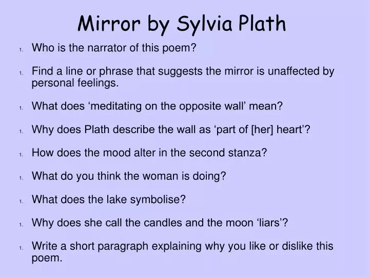mirror by sylvia plath