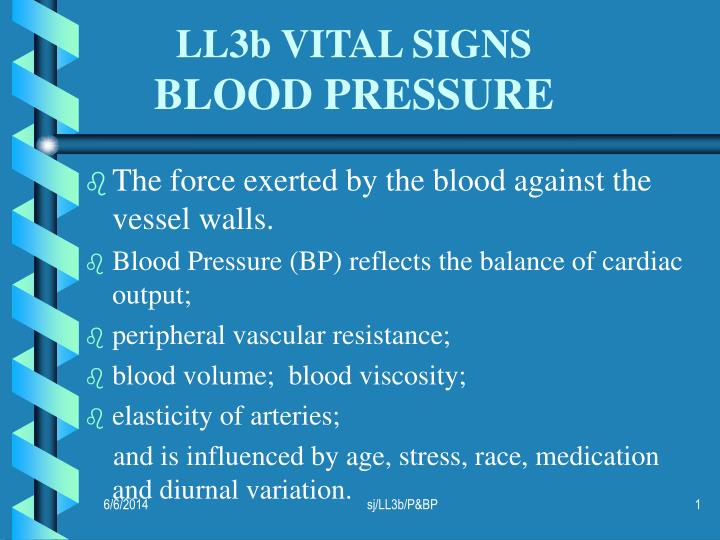 ll3b vital signs blood pressure