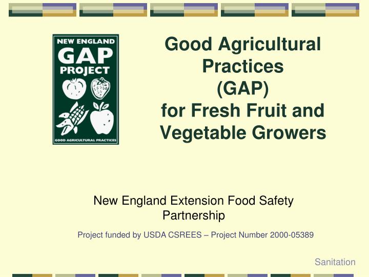good agricultural practices gap for fresh fruit and vegetable growers