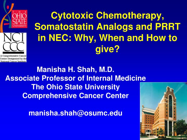 cytotoxic chemotherapy somatostatin analogs and prrt in nec why when and how to give