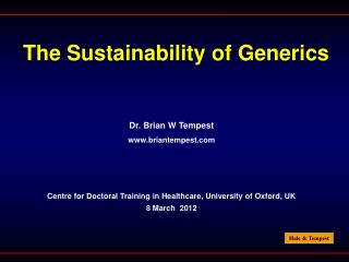 The Sustainability of Generics