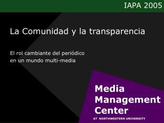 La Comunidad y la transparencia