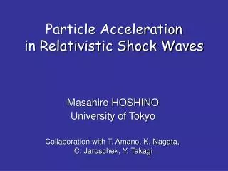 Particle Acceleration in Relativistic Shock Waves
