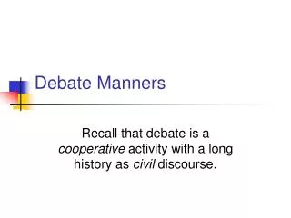 Debate Manners