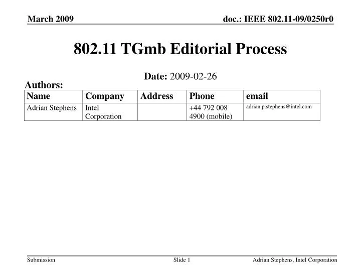 802 11 tgmb editorial process