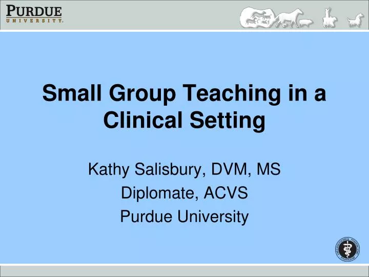 small group teaching in a clinical setting