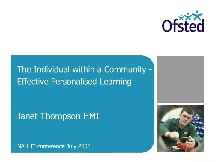 the individual within a community effective personalised learning janet thompson hmi