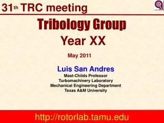 Tribology Group Year XX