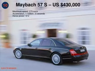 Maybach 57 S – US $430,000