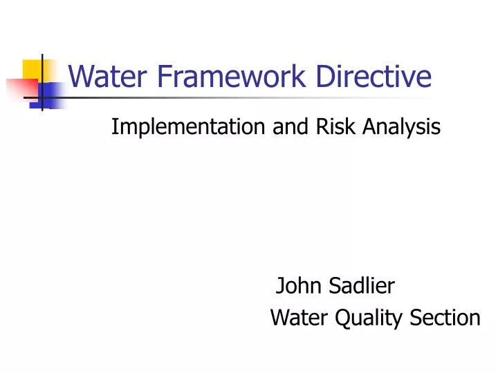 water framework directive