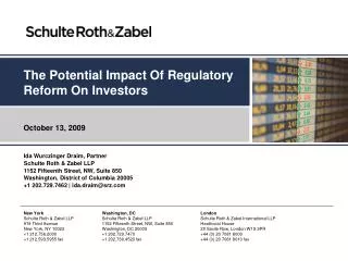The Potential Impact Of Regulatory Reform On Investors