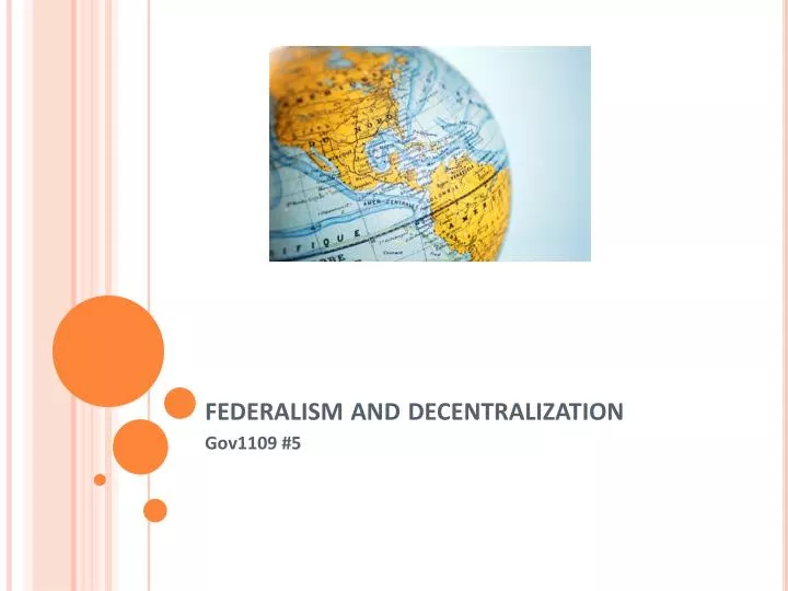 federalism and decentralization