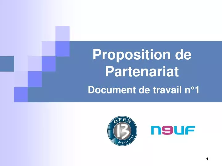 proposition de partenariat document de travail n 1