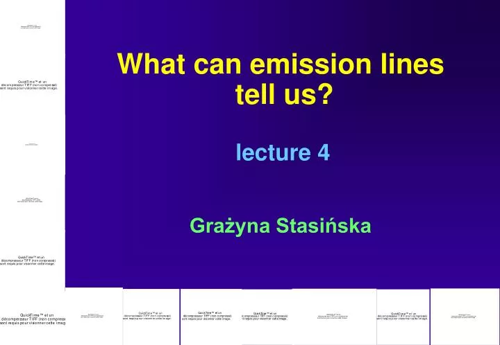 what can emission lines tell us lecture 4 gra yna stasi ska