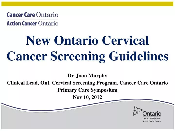 new ontario cervical cancer screening guidelines