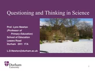 Questioning and Thinking in Science