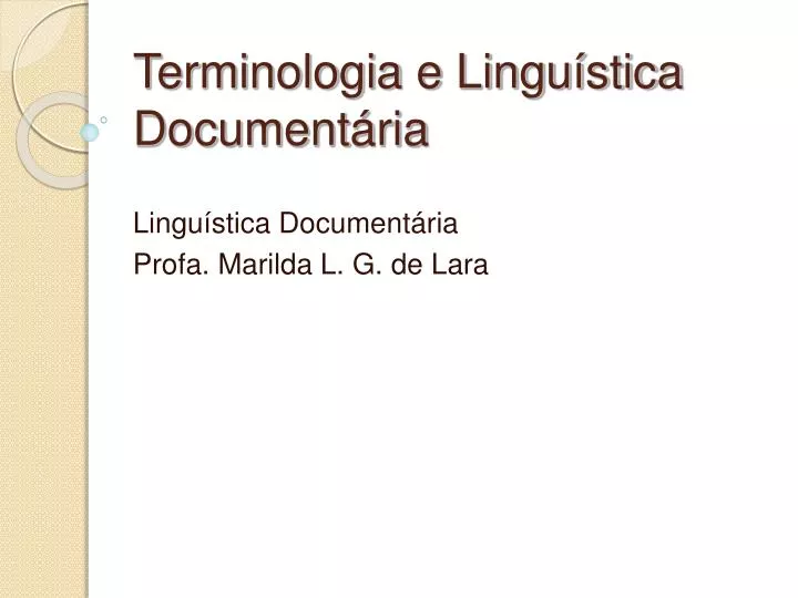 terminologia e lingu stica document ria