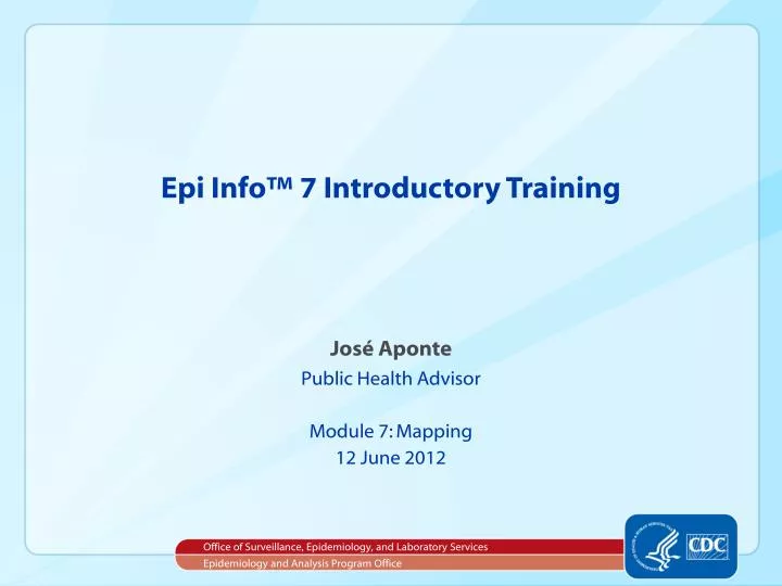 epi info 7 introductory training