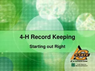 4-H Record Keeping