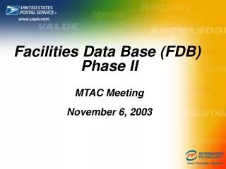 Facilities Data Base (FDB) Phase II MTAC Meeting November 6, 2003